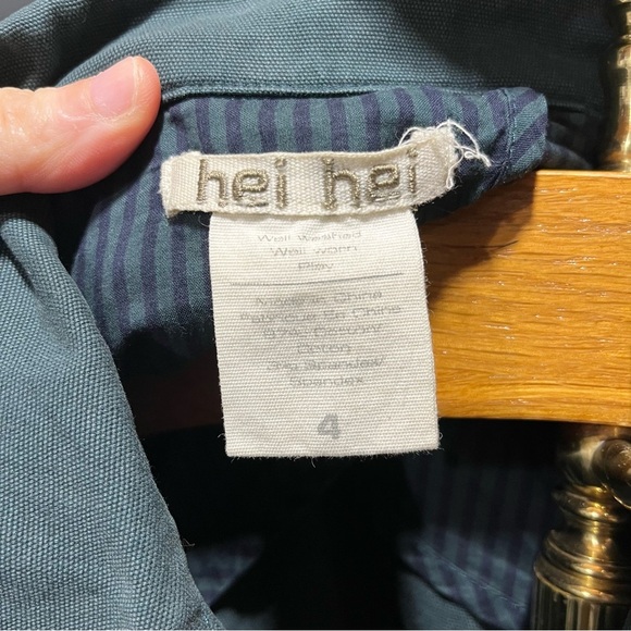 ANTHROPOLOGIE ~ Hei Hei Women’s Dark Green Utility Jacket with Waist Drawstring - Picture 8 of 11